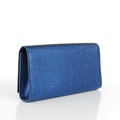 Saint Laurent Textured Patent Calfskin Classic Monogram Clutch Royal Blue 3 of 7