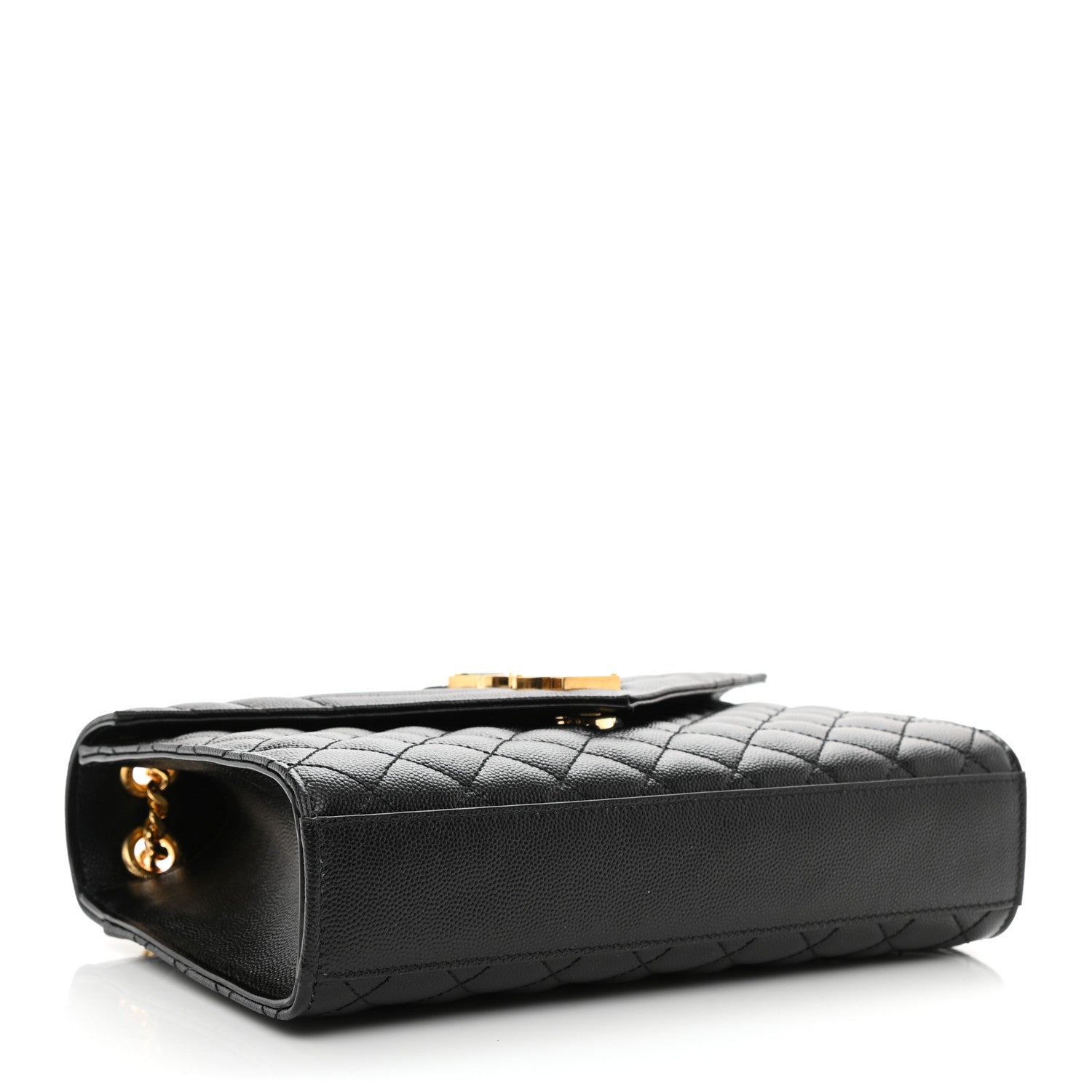 Saint Laurent Grain De Poudre Textured Mixed Matelasse Triquilt Medium Monogram Satchel Black 4 of 8