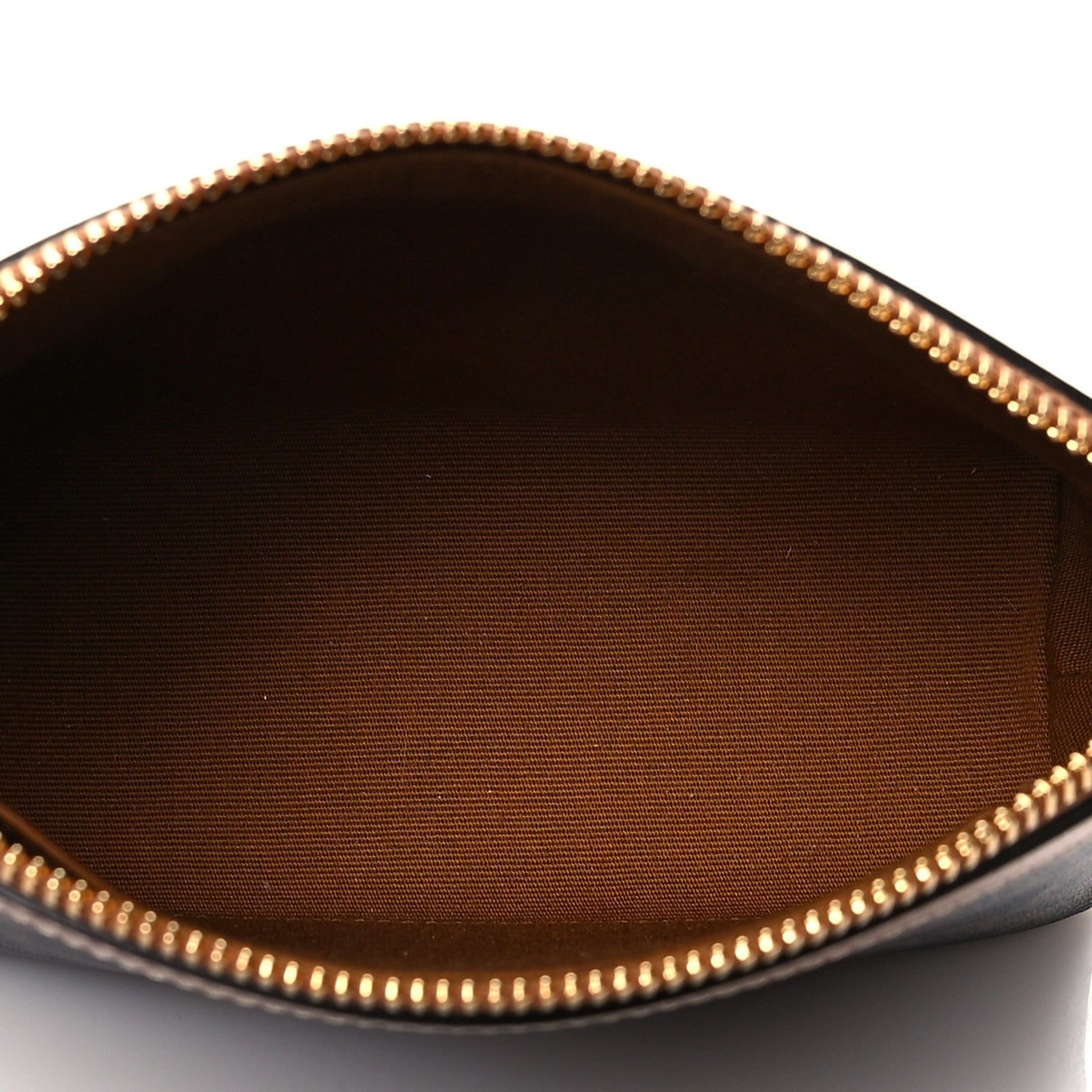 Celine Triomphe Canvas Calfskin Small Zipped Pouch Tan 5 of 9
