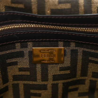 Fendi Fabric Jacquard FF 1974 Medium Baguette Tobacco Moro Black 7 of 9