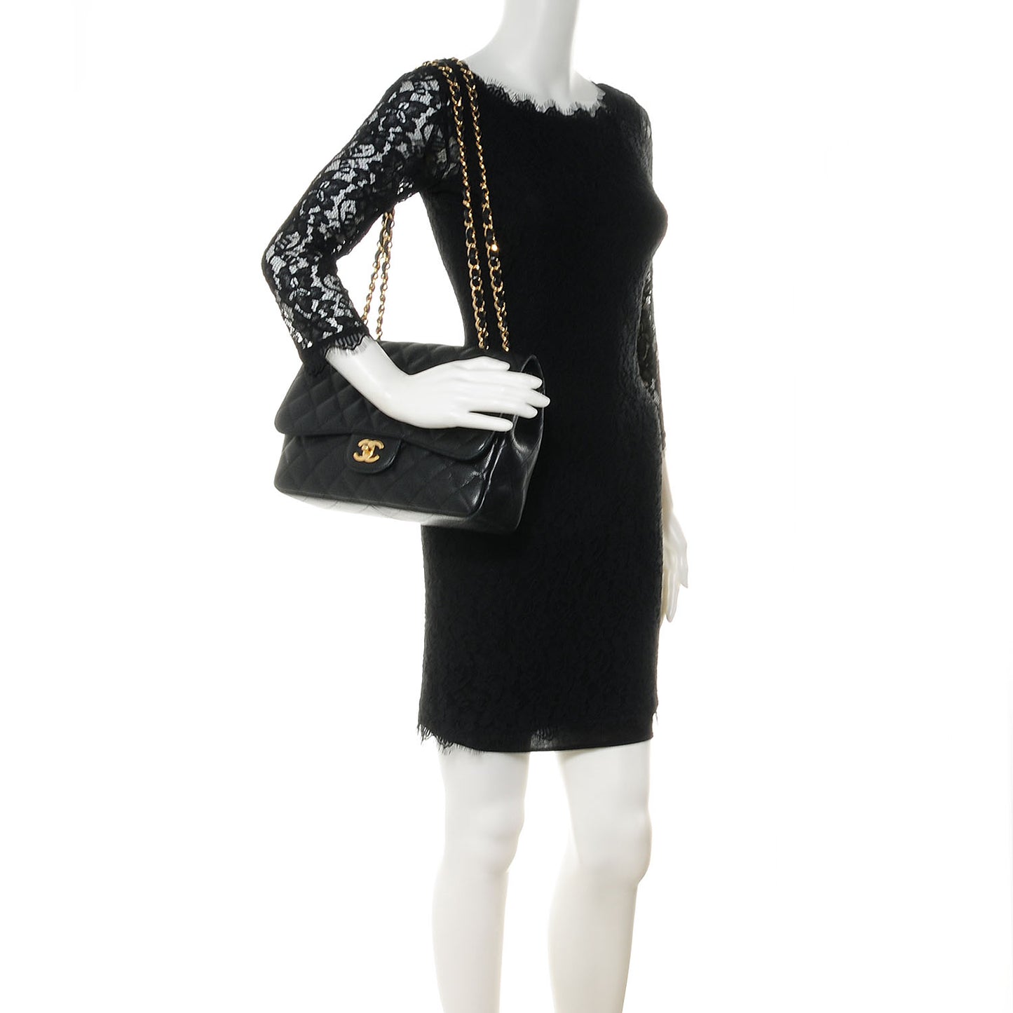 Caviar Jumbo Single Flap Black