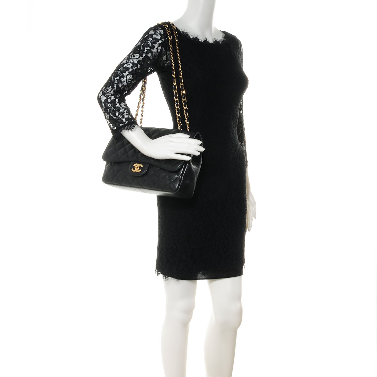Chanel Caviar Jumbo Single Flap Black 2 of 9