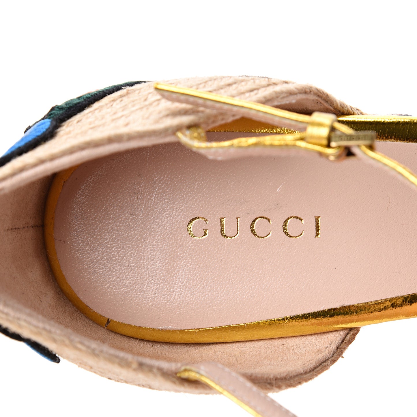 Metallic Nappa Ophelia Espadrille Platform Wedge Sandals 40 Oro Vecchio