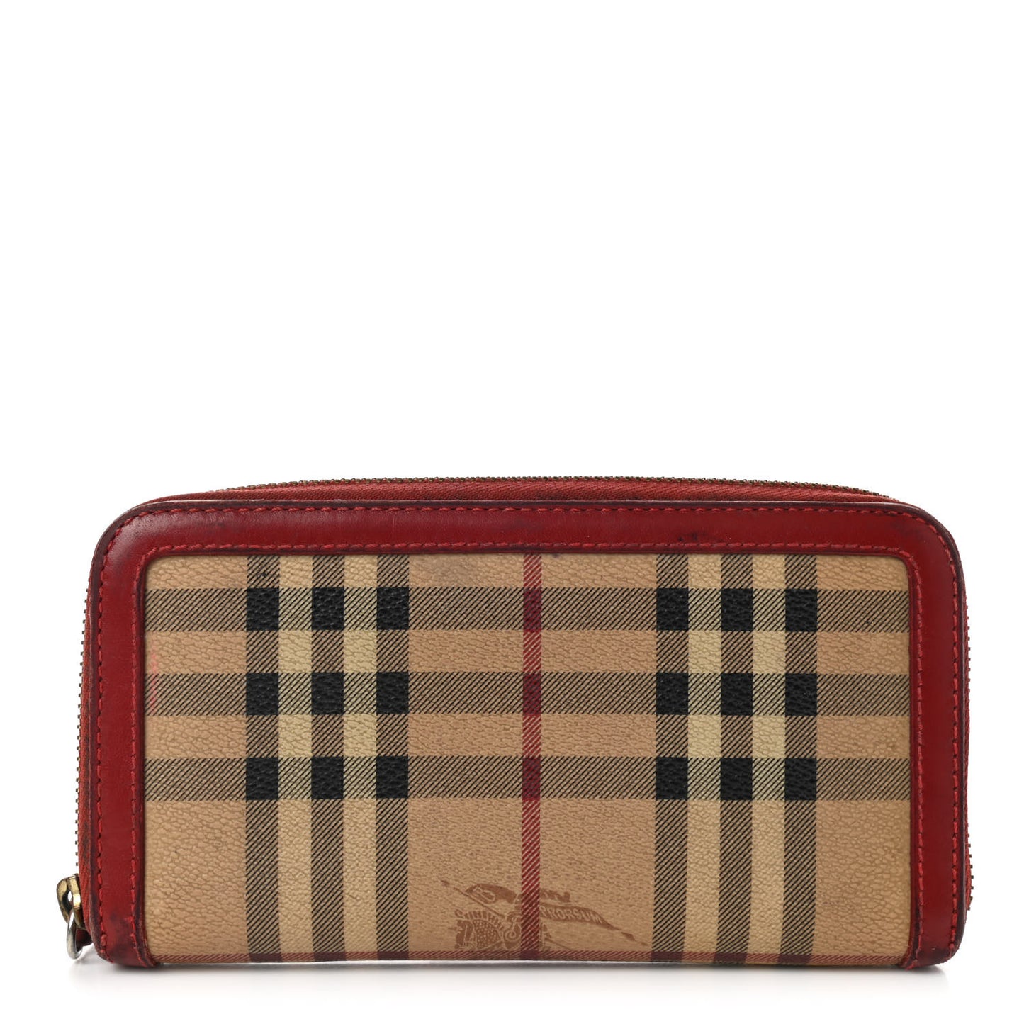 Haymarket Check Large Ziggy Zip Around Wallet Red