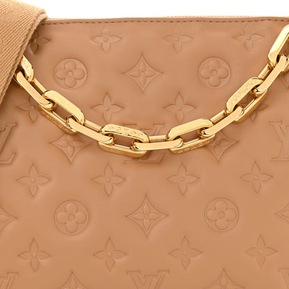 Louis Vuitton Lambskin Embossed Monogram Coussin PM Camel 7 of 9