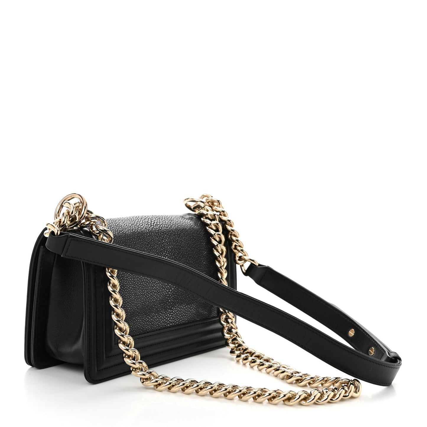 Galuchat Stingray Small Boy Flap Black