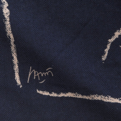 Hermes Cashmere Silk Pirouette au Galop Shawl 140 Marine Naturel Beige 6 of 8
