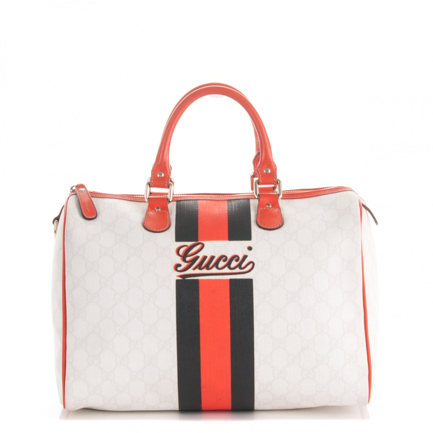 GG Plus Monogram Web Stripe Medium Joy Boston Orange