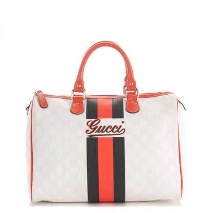 Gucci GG Plus Monogram Web Stripe Medium Joy Boston Orange 1 of 11
