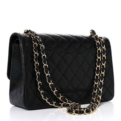 Chanel Caviar Quilted Jumbo Double Flap Black 3 of 10