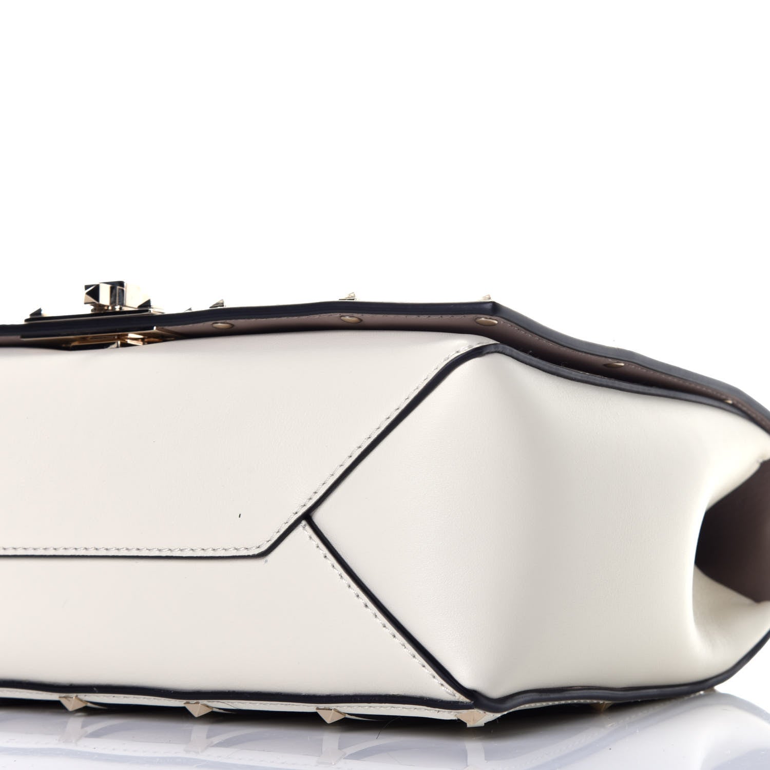 Valentino Garavani Smooth Calfskin Quilted Beehive Shoulder Bag Light Ivory 8 of 8