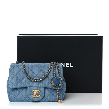 Chanel Denim Quilted Mini Pearl Crush Flap Blue 12 of 12