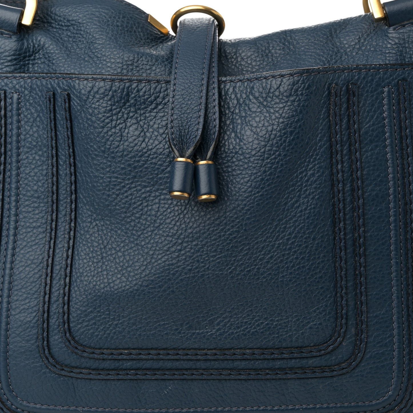 Calfskin Large New Marcie Tote Royal Navy