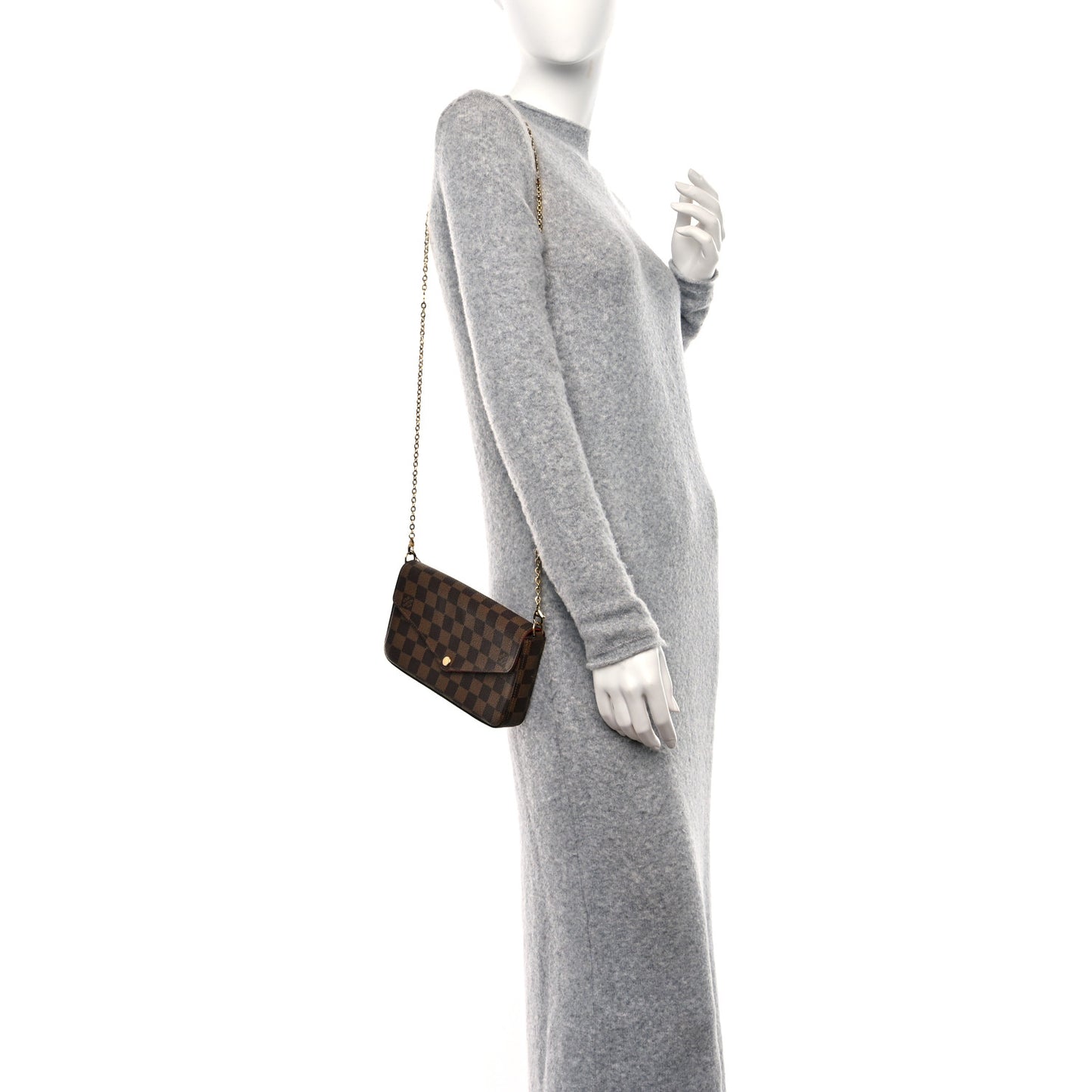 Damier Ebene Pochette Felicie Chain Wallet
