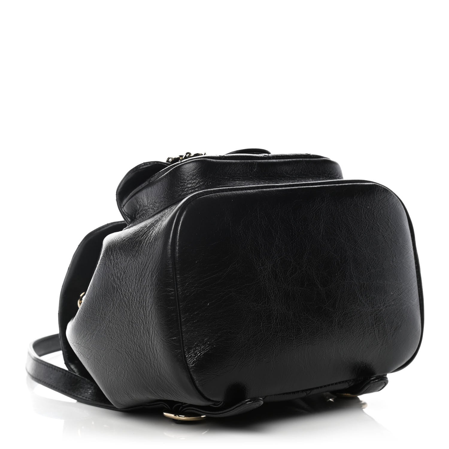 Chanel Glazed Aged Calfskin Quilted Small Duma Drawstring Backpack Black 3 of 10
