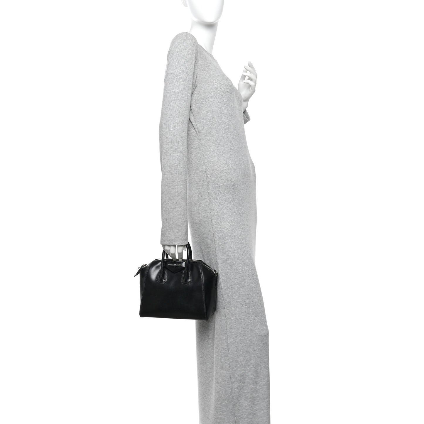 Shiny Lord Calfskin Mini Antigona Black