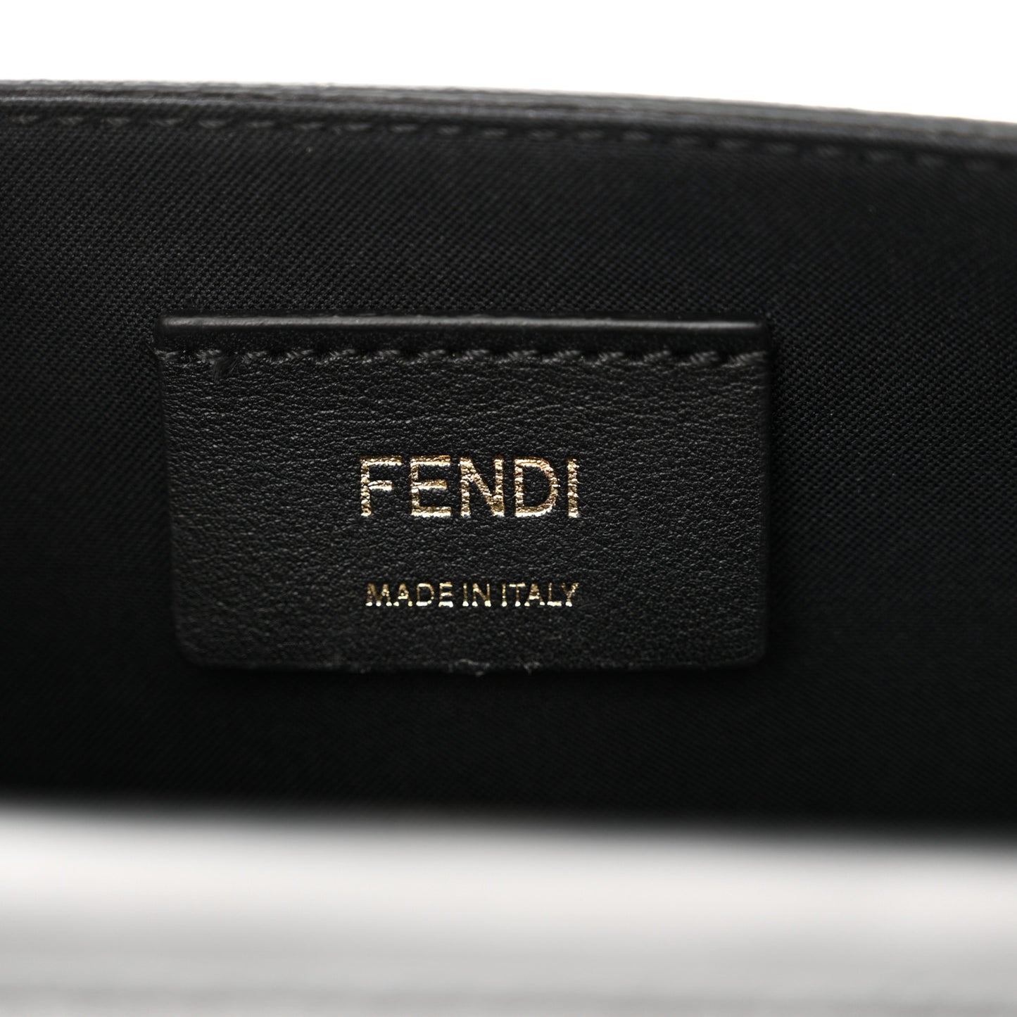Vitello Liberty F is Fendi Bi-Color FF 1974 Embossed Envelope Belt Bag Maya Black
