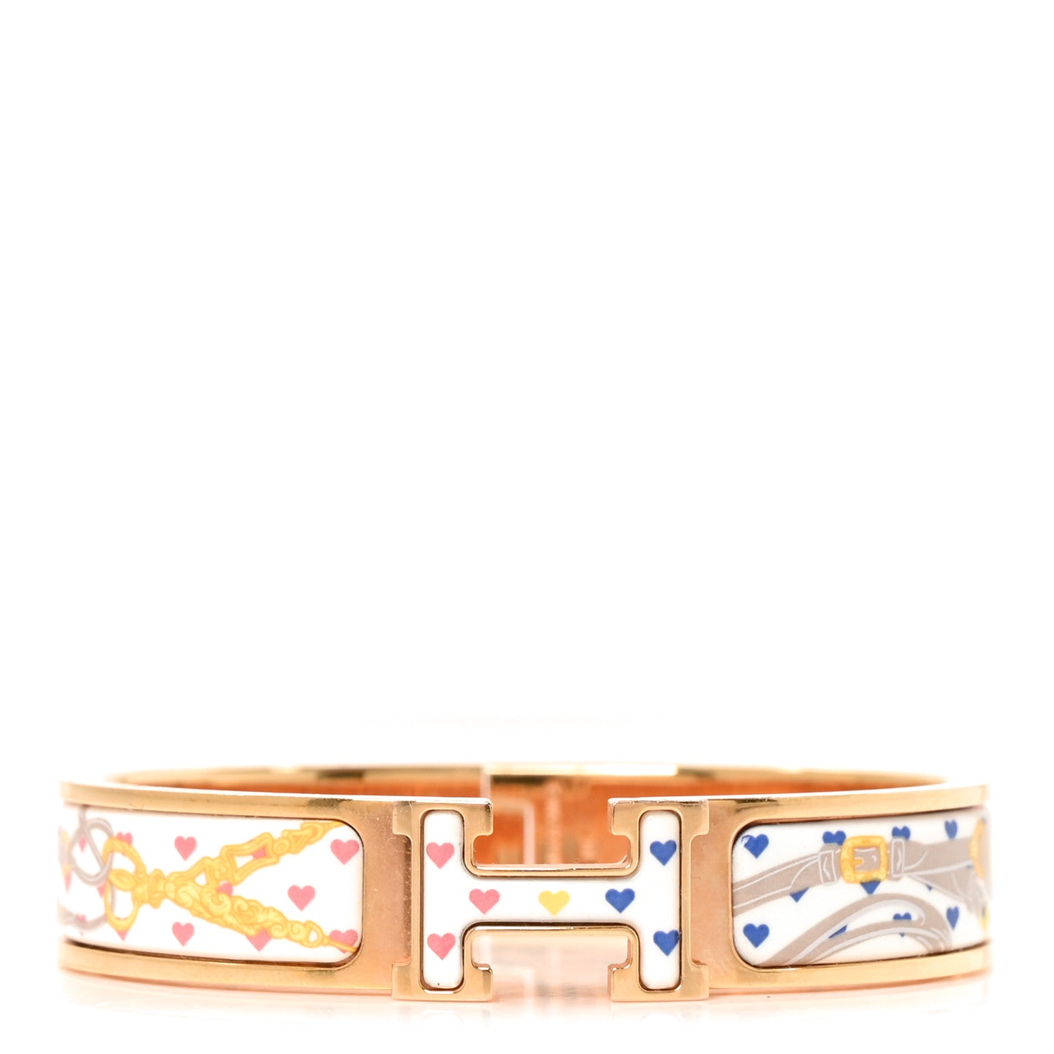 Hermes Enamel Narrow Print Brides de Gala Love Clic Clac H Bracelet PM Confettis 1 of 5