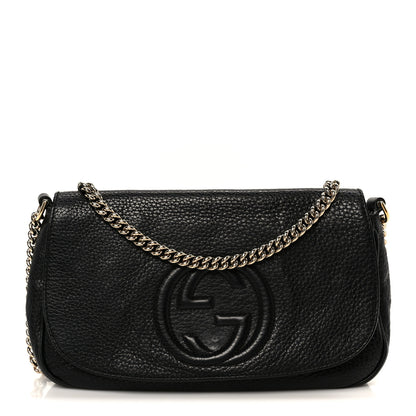 Gucci Pebbled Calfskin Medium Soho Flap Crossbody Black 1 of 11