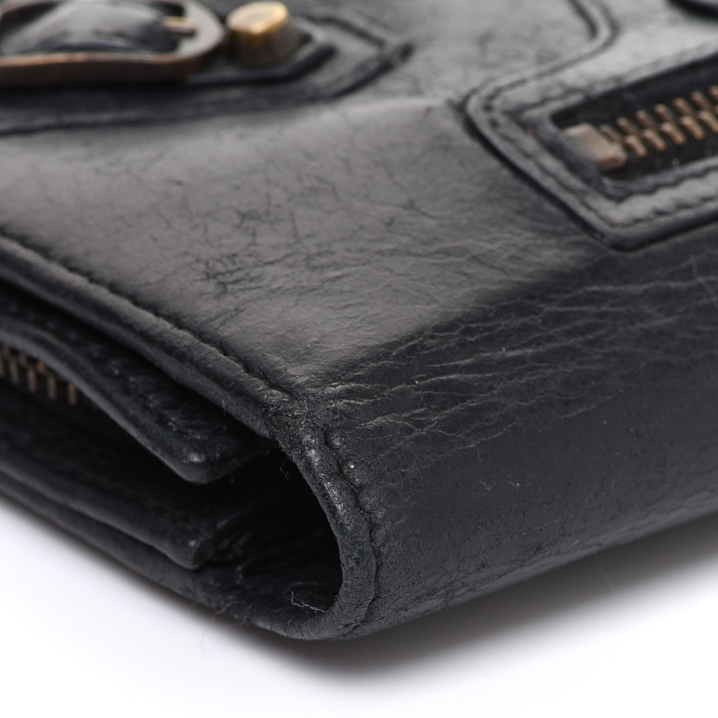 Agneau Classic Hardware Money Wallet Black