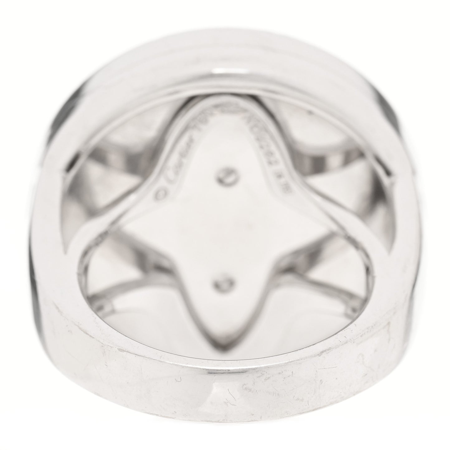 18K White Gold Diamond Mother of Pearl Pasha De Cartier Ring 52 6