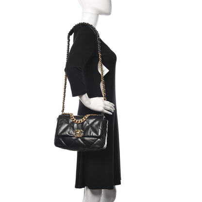 Chanel Goatskin Quilted Medium 19 Flap Black 2 of 10