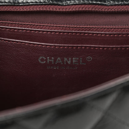 Chanel Crinkled Patent Quilted Jumbo Single Flap Black 6 of 10