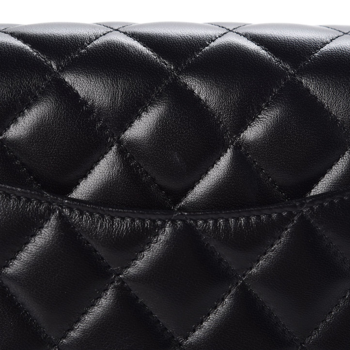 Lambskin Quilted Mini Rectangular Flap Black