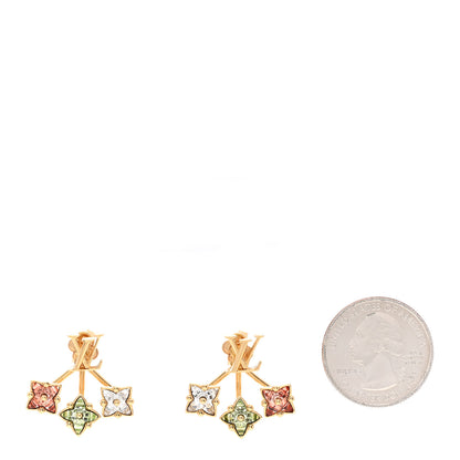 Louis Vuitton Metal Crystal Loulougram Earrings Multicolor 2 of 5