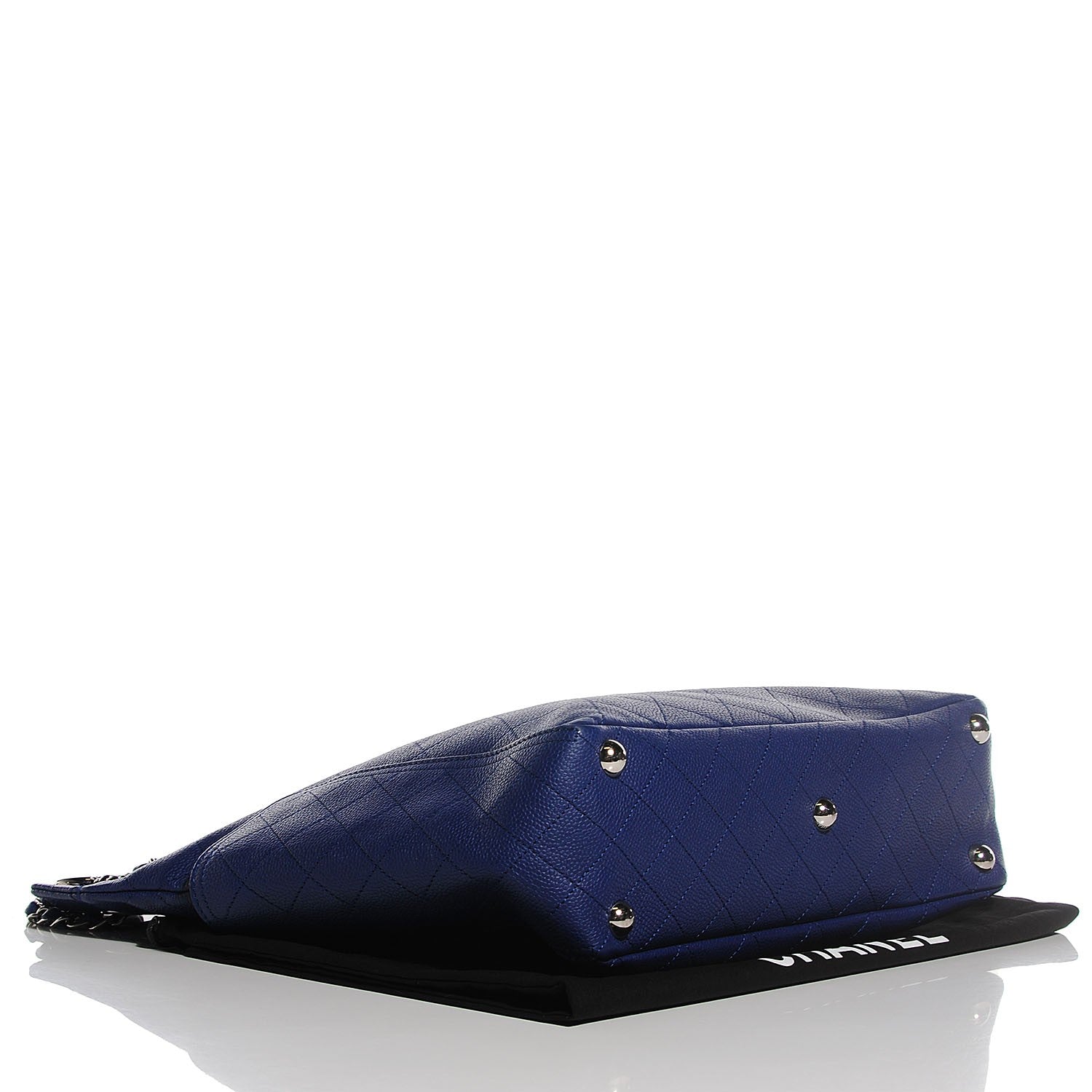 Chanel Caviar Stitched Large CC Pocket Hobo Dark Blue 4 of 7