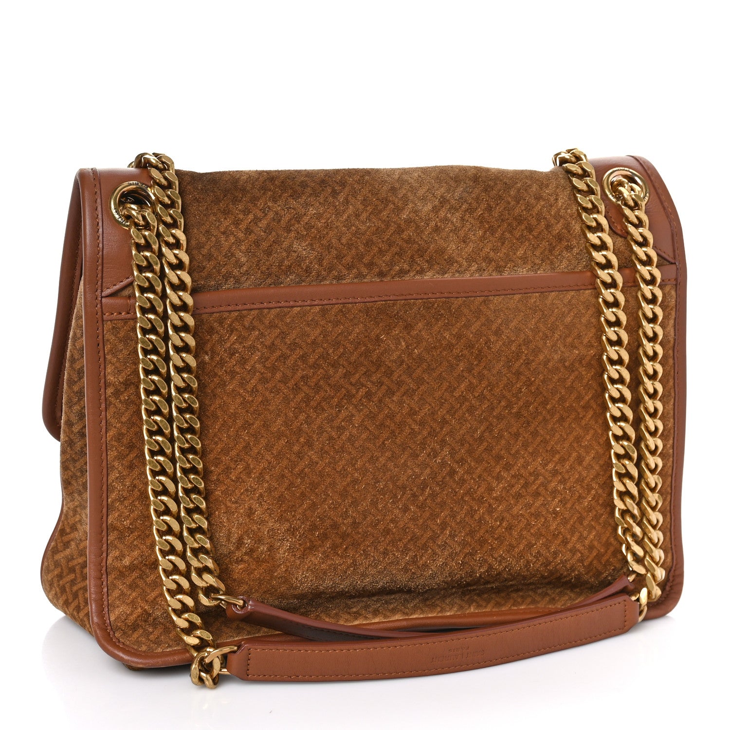 Saint Laurent Suede Monogram Medium Niki Chain Satchel Brun Clair Brun Fonce 3 of 9