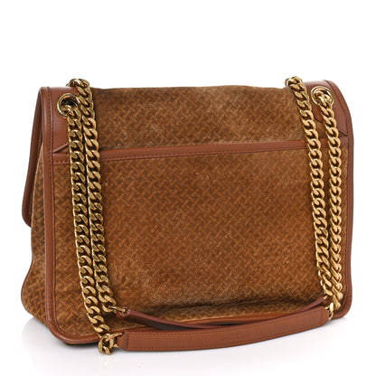 Saint Laurent Suede Monogram Medium Niki Chain Satchel Brun Clair Brun Fonce 3 of 9
