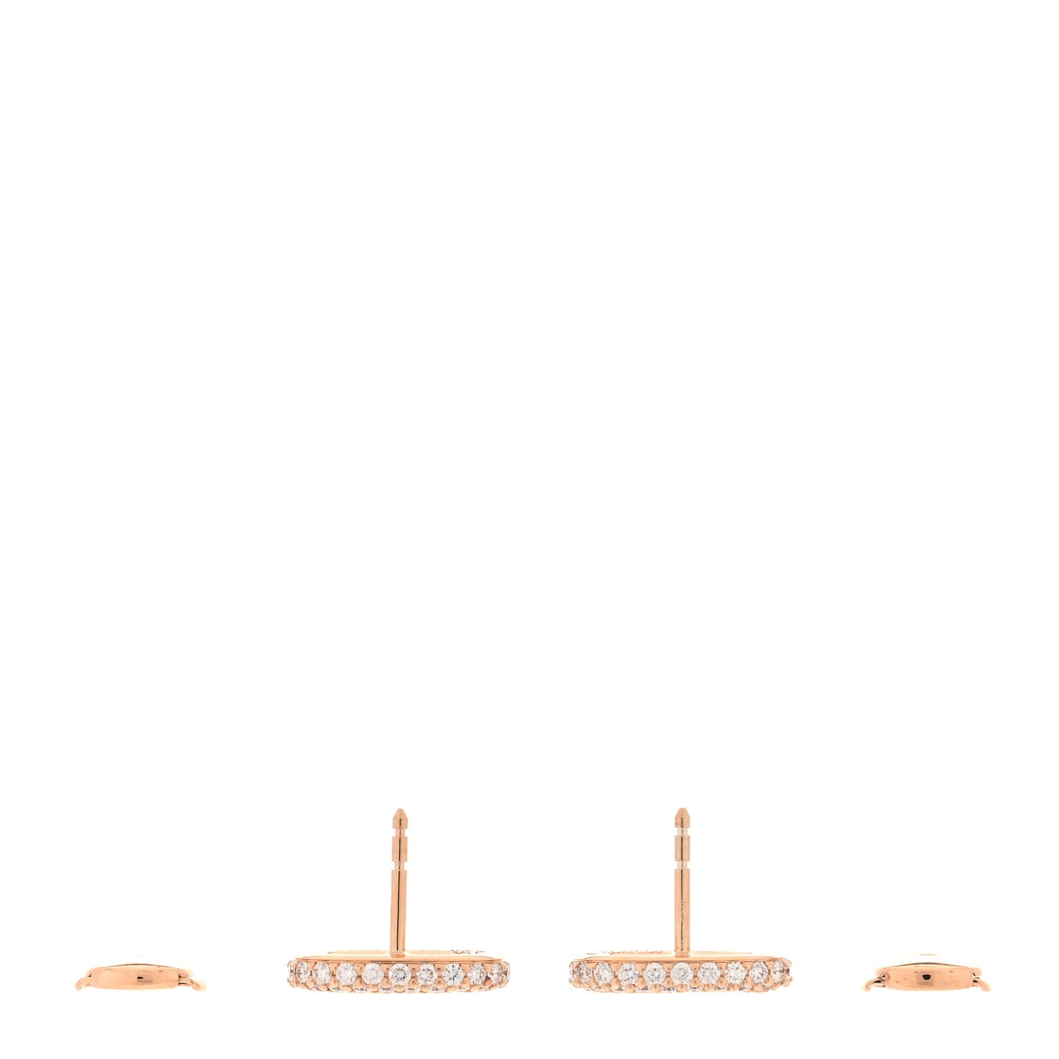 Hermes 18K Rose Gold Diamond New Farandole Earrings 3 of 5