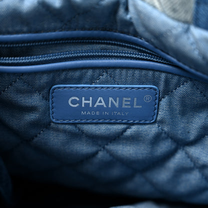 Chanel Denim Quilted Chanel 22 Backpack Blue 6 of 10