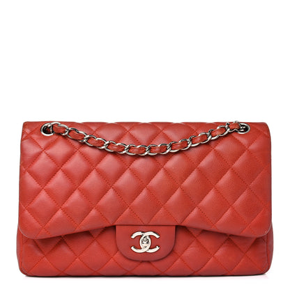 Chanel Caviar Quilted Jumbo Double Flap Red 1 of 24