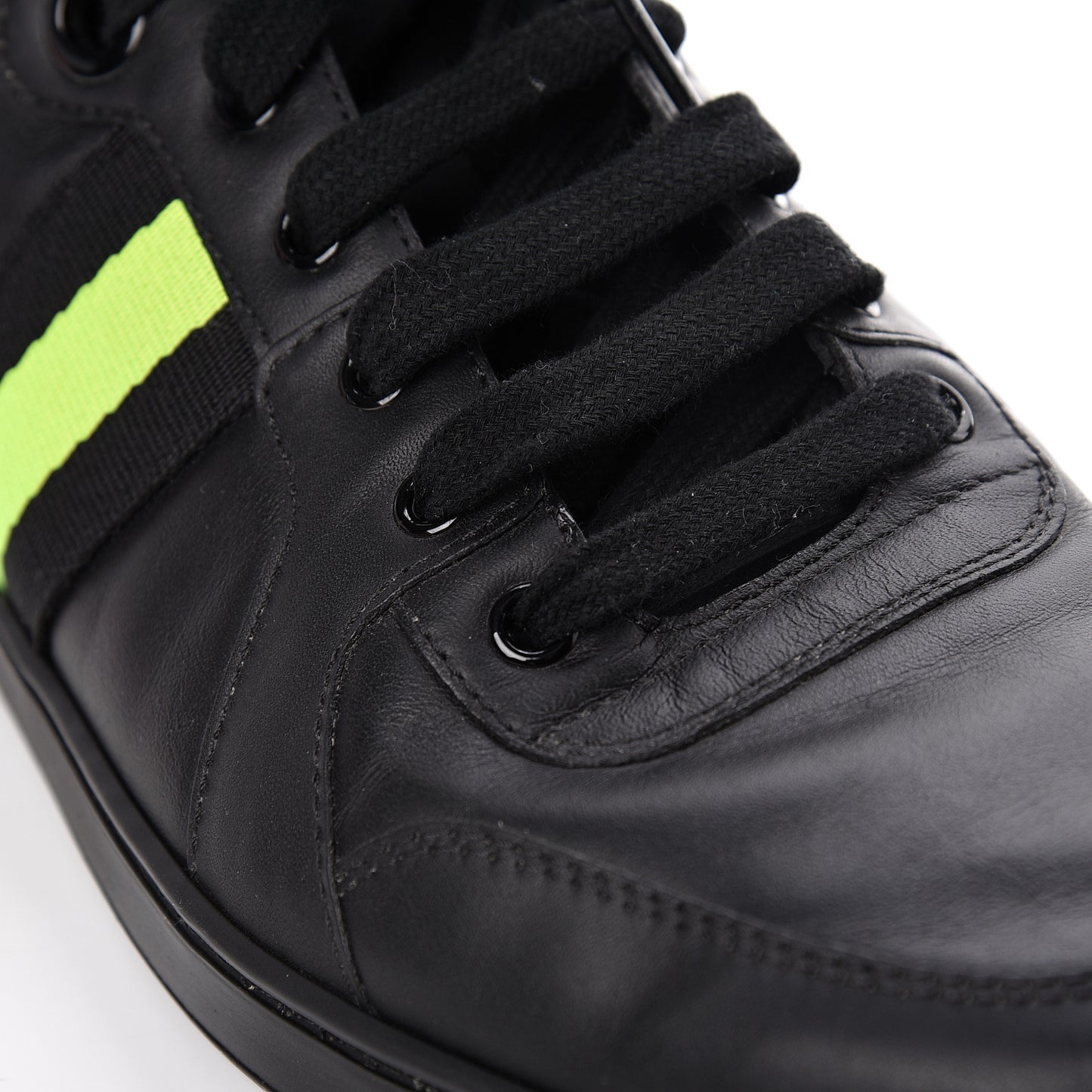 Calfskin GG Viaggio High-Top Sneakers 10.5 Black Green Fluo