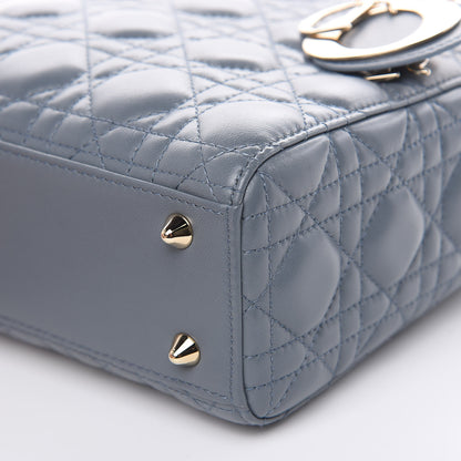 Christian Dior Lambskin Cannage Small My Lady Dior Blue Grey 9 of 10