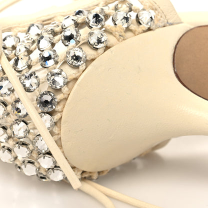 Bottega Veneta Mesh Nappa Crystal Embellished Sparkle Stretch Ankle Tie Sandals 36.5 Toile 9 of 10