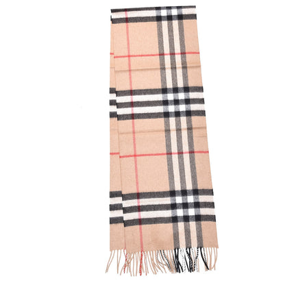 Burberry Cashmere Giant Check Fringe Scarf Camel 3 of 5