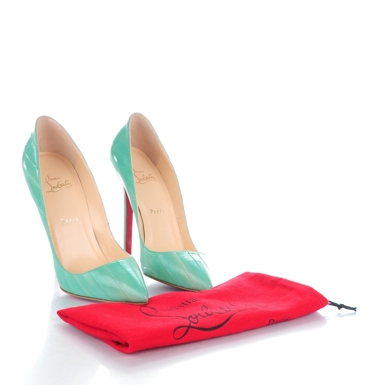 Christian Louboutin Eel Pigalle 120 Pumps 38 Pistachio 8 of 8