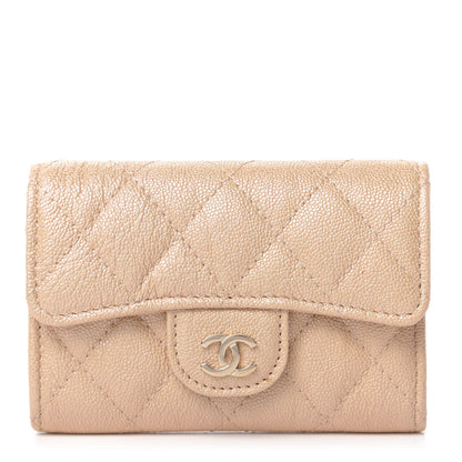 Chanel Iridescent Caviar Quilted Flap Card Holder Beige 1 of 9