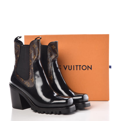 Louis Vuitton Patent Monogram Limitless Ankle Boots 41 Black 9 of 9