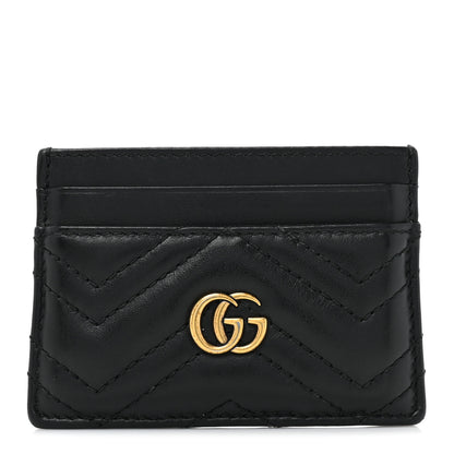 Gucci Calfskin Matelasse GG Marmont Card Holder Black 1 of 10