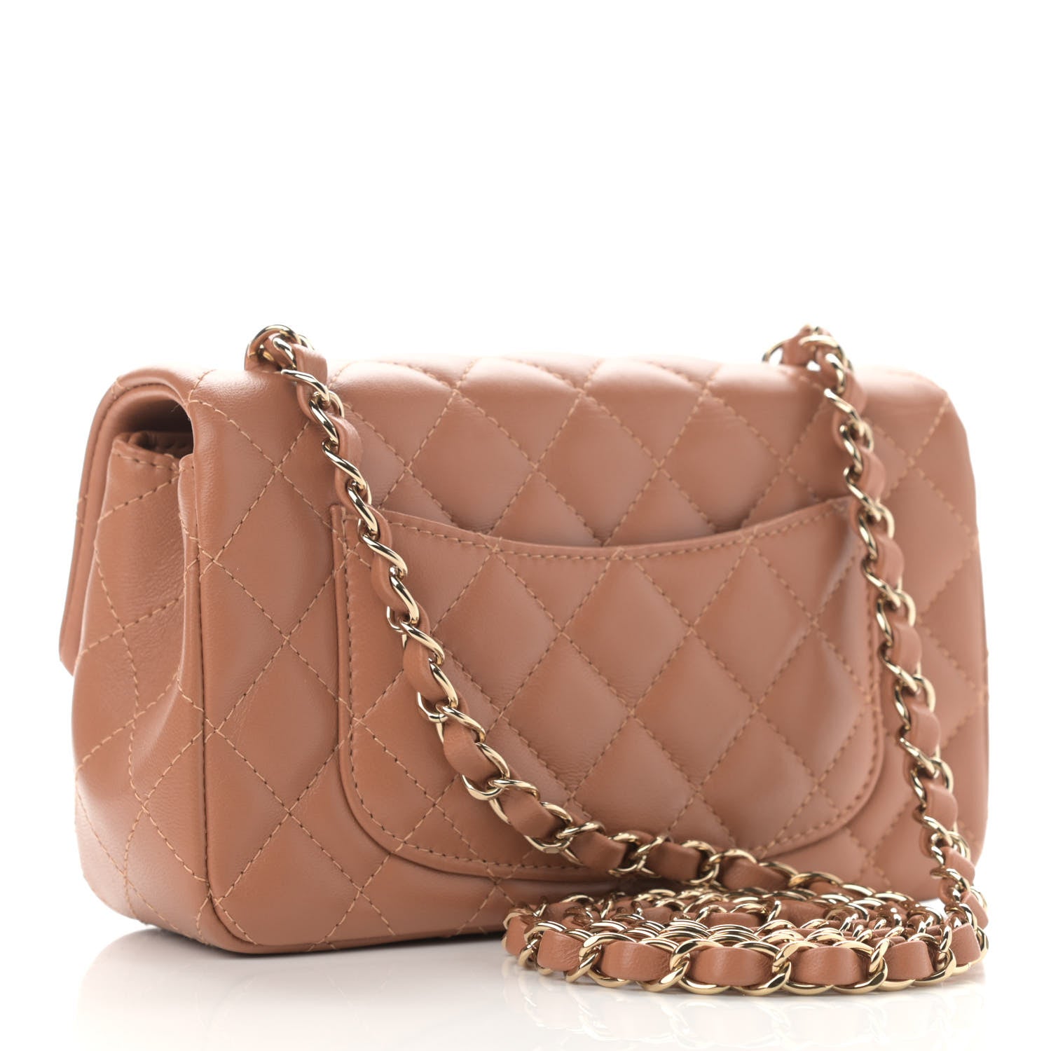 Chanel Lambskin Quilted Mini Rectangular Flap Brown 3 of 11