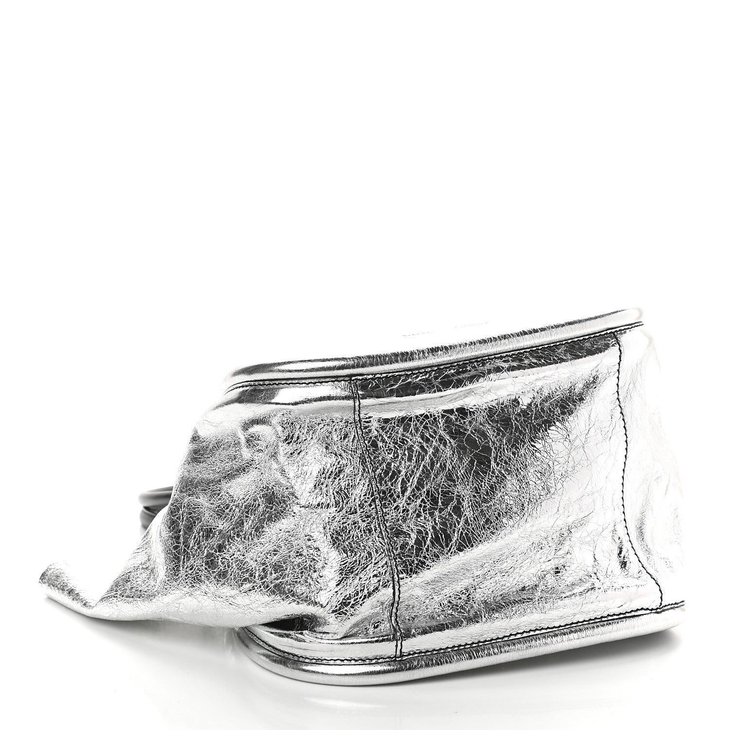 Proenza Schouler Metallic Calfskin Large Ruched Tote Silver 5 of 9