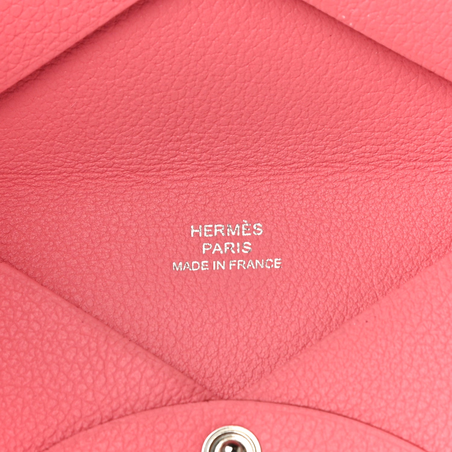 Hermes Evercolor Calvi Card Case Rose Azalee 6 of 14