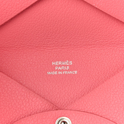Hermes Evercolor Calvi Card Case Rose Azalee 6 of 14
