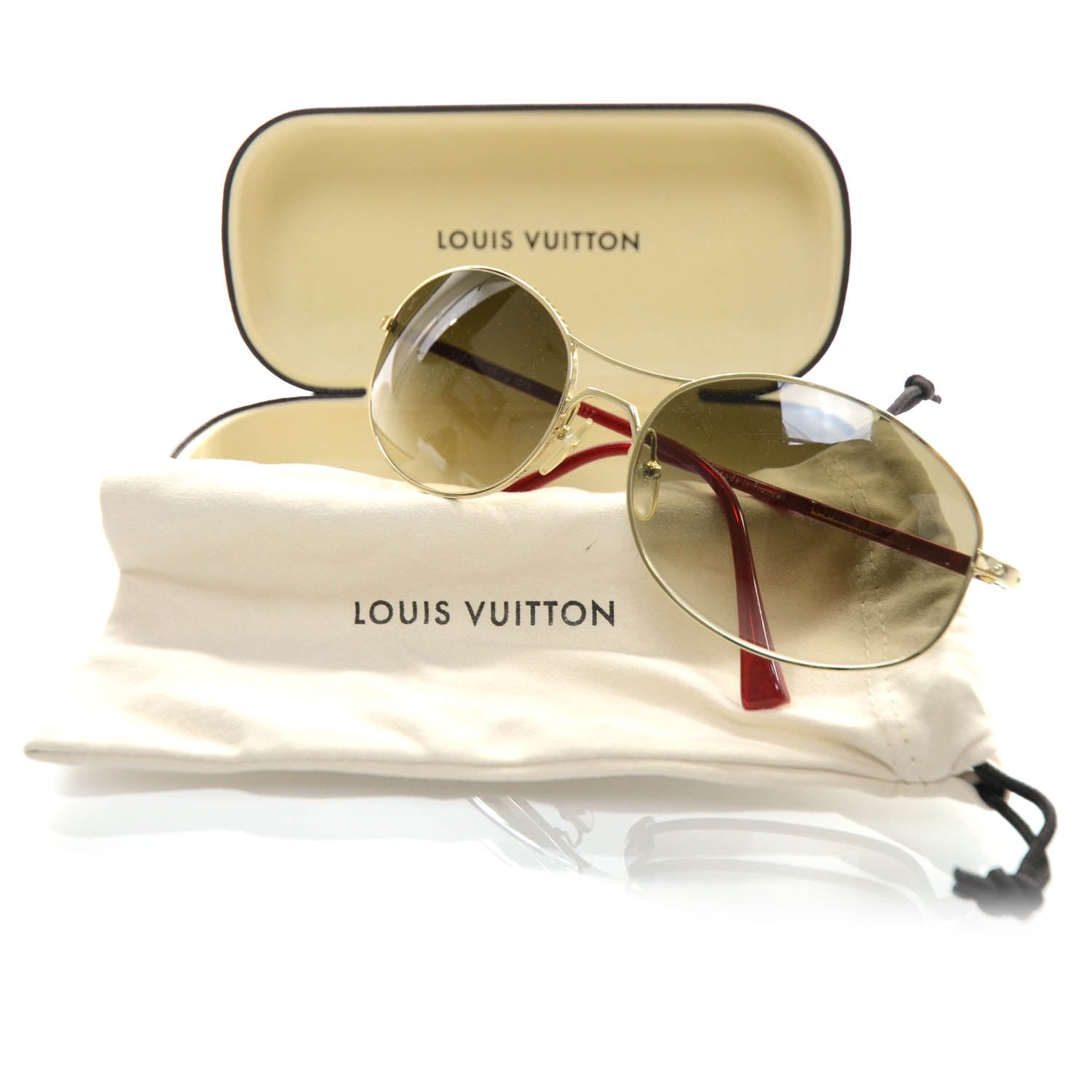 Louis Vuitton Conspiration Aviator Sunglasses Z0081U Gold 8 of 8