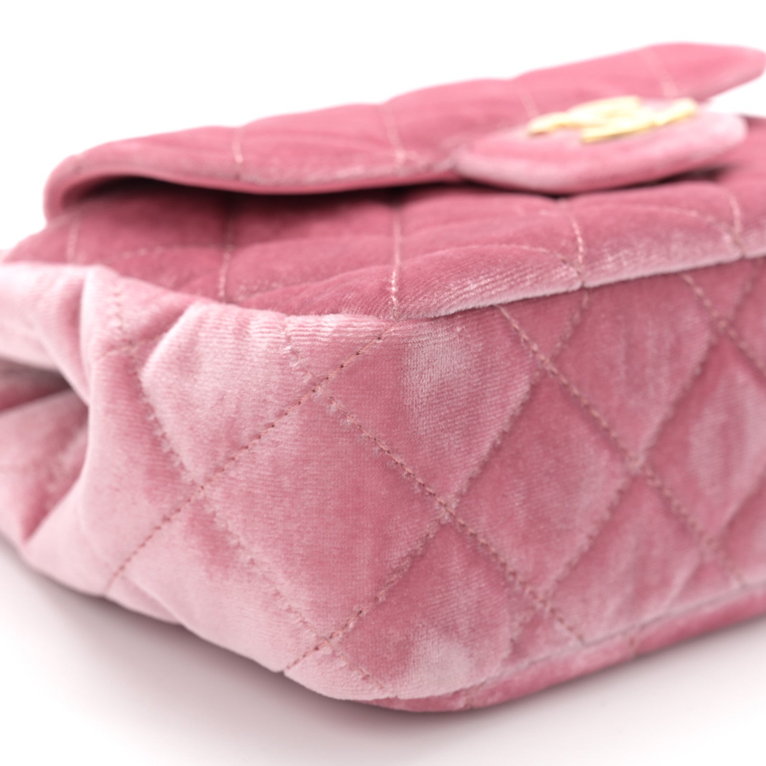 Chanel Velvet Quilted Small Wavy CC Hobo Pink 9 of 11