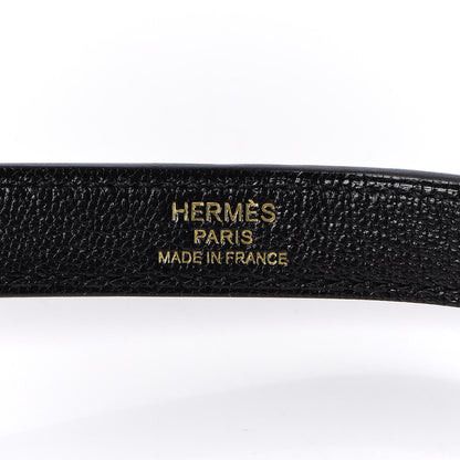 Hermes Chevre Mysore Horseshoe Kelly Sellier 28 Black Deep Red 22 of 36